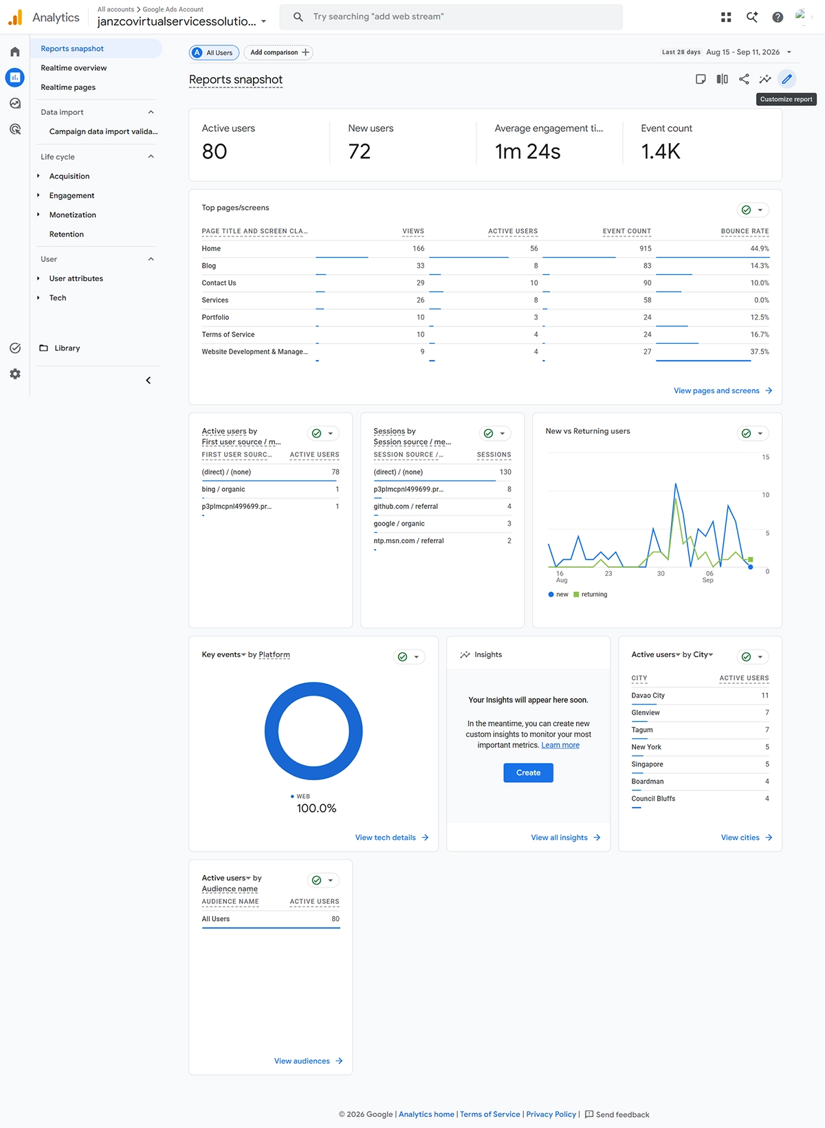 WordPress website management and performance monitoring